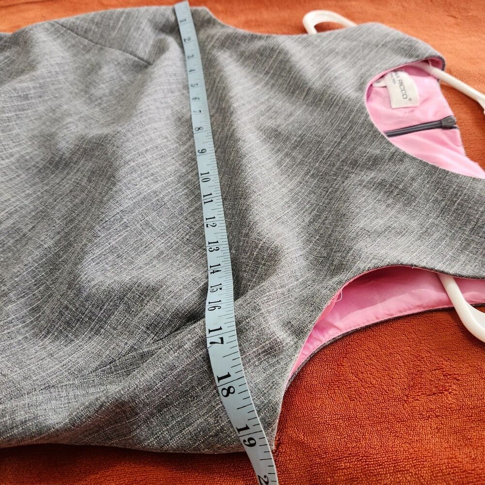Donna Ricco Sheath Dress Women Size 10 Gray Pink Lined Sleeveless Zipper - Picture 11 of 14